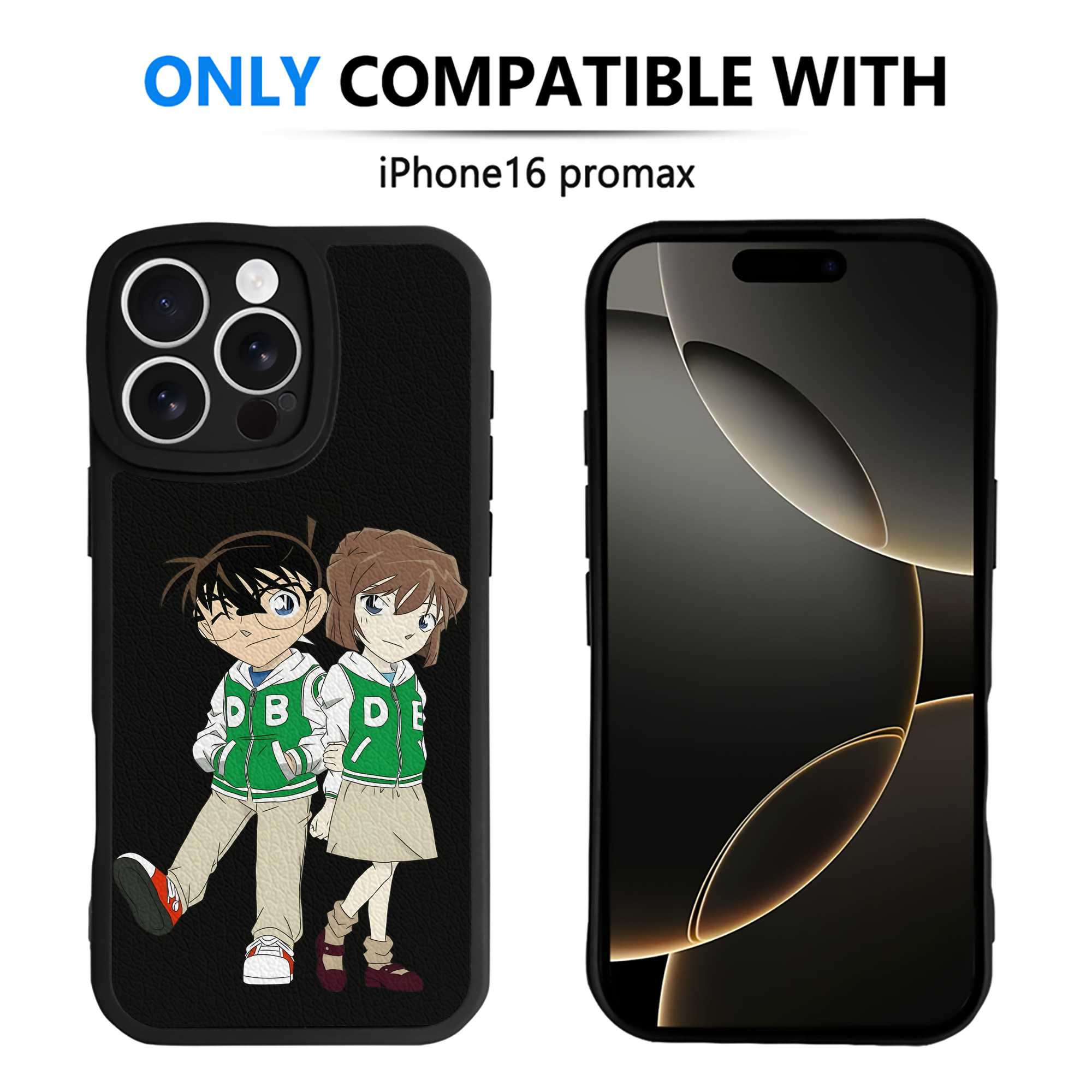 （画像用） 名探偵コナン 江戸川 コナン Detective Conan Conan Edogawa 【iPhone 16シリーズ対応】シリコンスマホケース（レザー調） 材質：シリコン